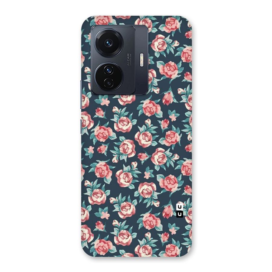 Floral Navy Bloom Back Case for Vivo T1 Pro