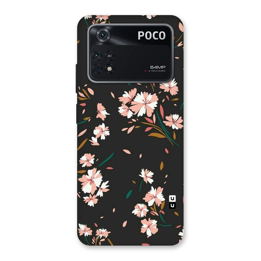 Floral Petals Peach Back Case for Poco M4 Pro 4G