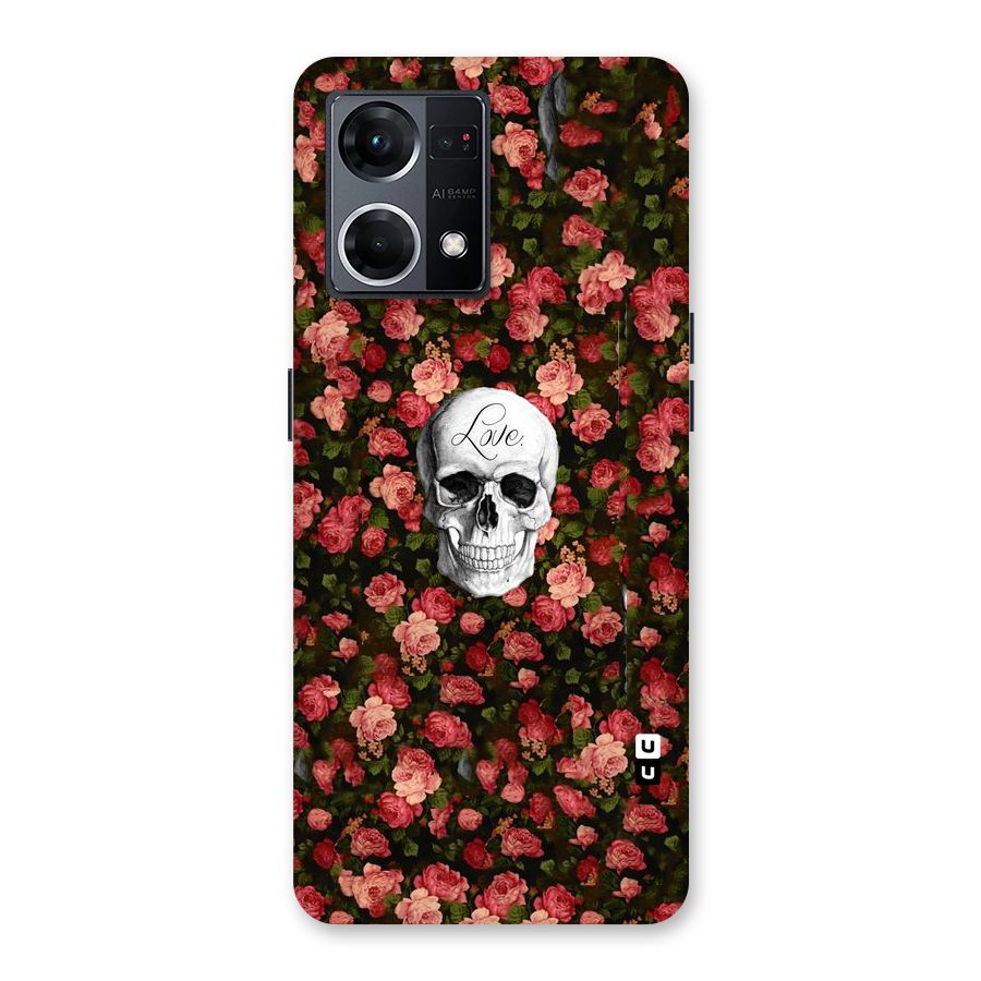 Floral Skull Love Glass Back Case for Oppo F21 Pro 5G