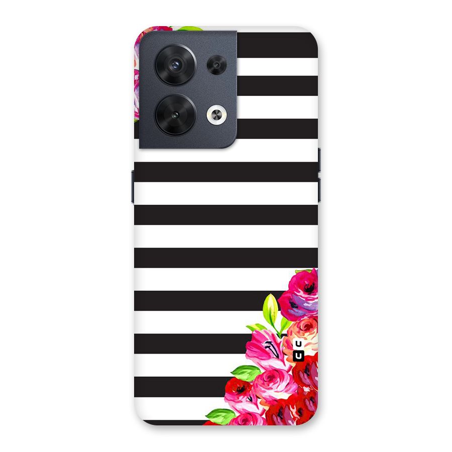 Floral Stripes Back Case for Oppo Reno8 5G