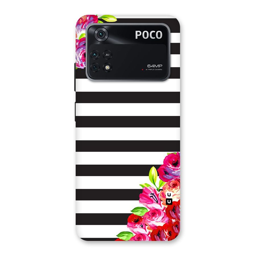 Floral Stripes Back Case for Poco M4 Pro 4G
