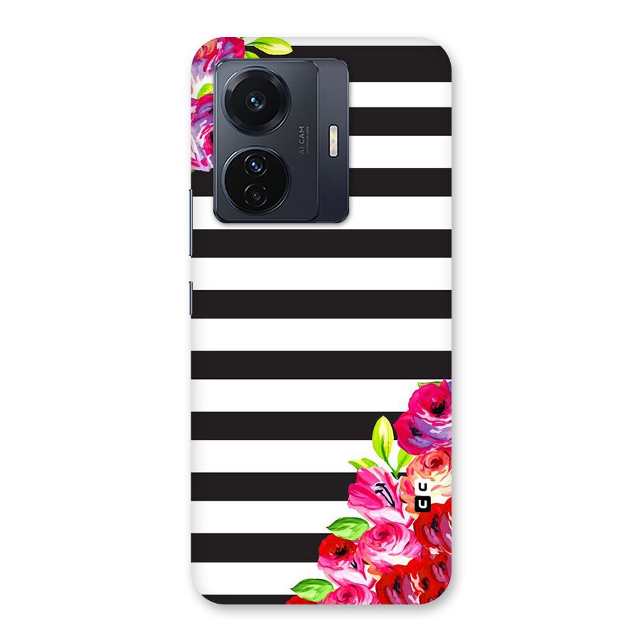 Floral Stripes Back Case for Vivo T1 Pro