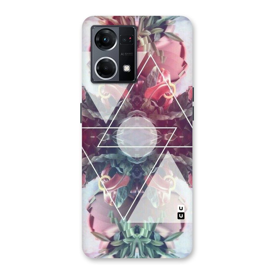 Floral Triangle Glass Back Case for Oppo F21 Pro 5G