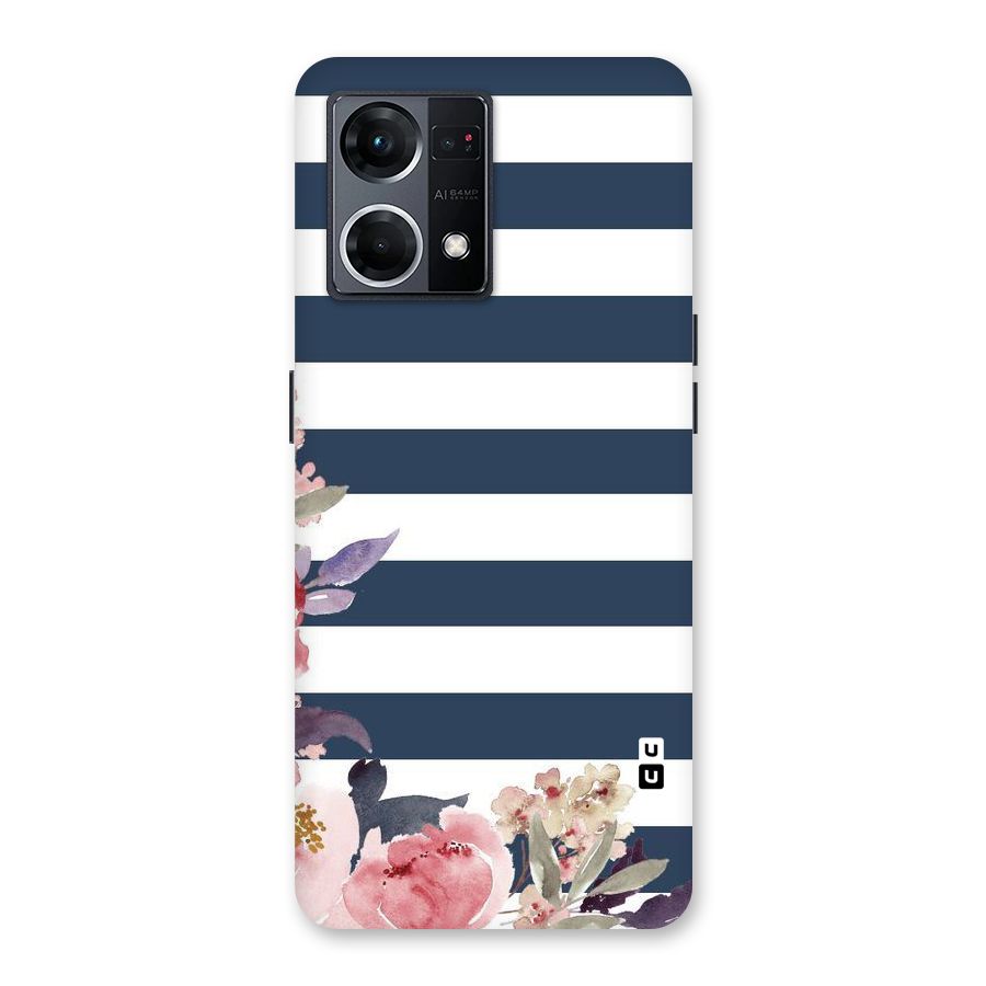 Floral Water Art Glass Back Case for Oppo F21 Pro 5G