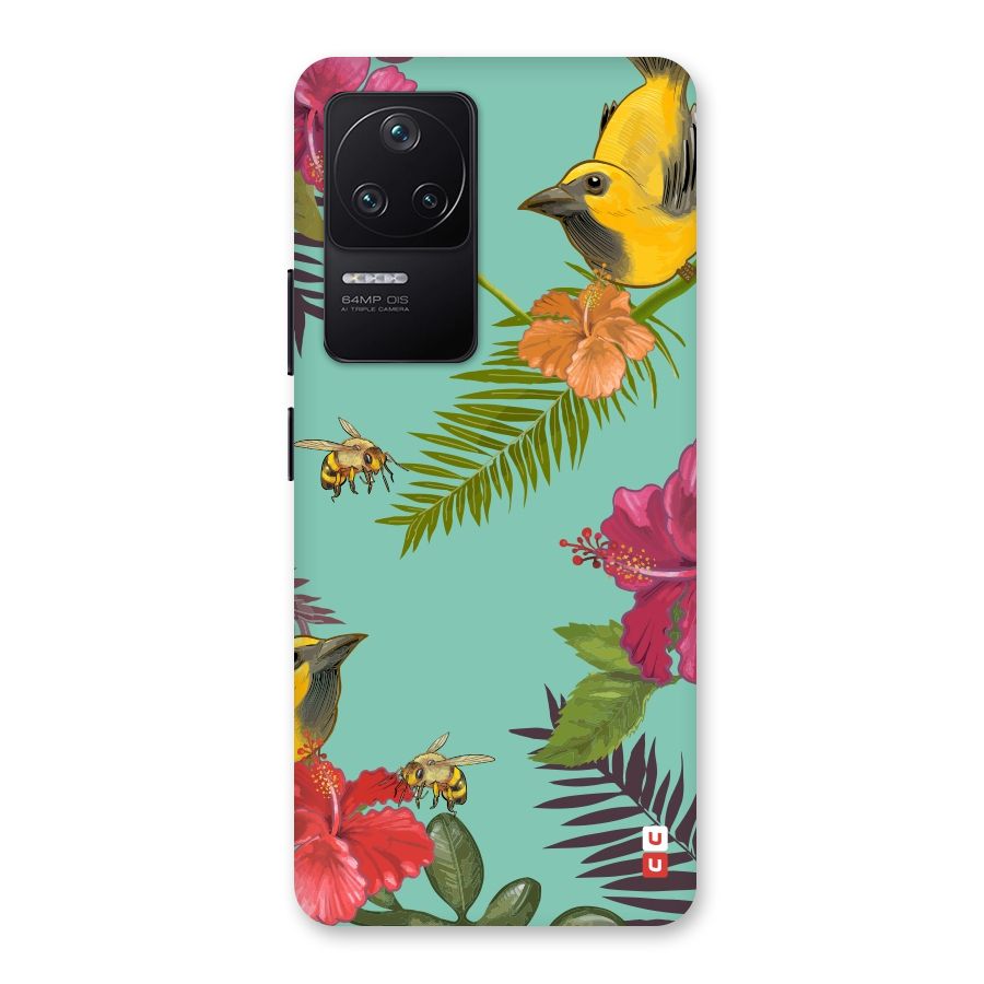 Flower Bird and Bee Back Case for Poco F4 5G