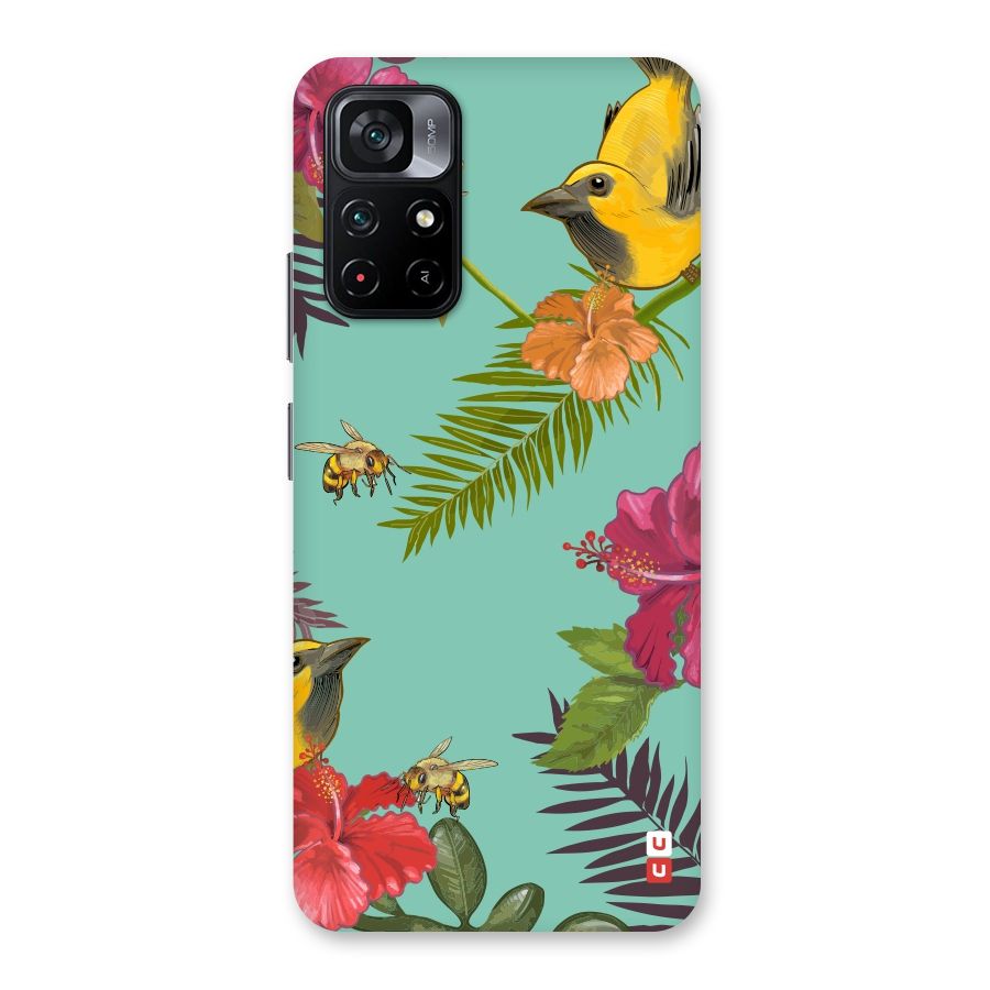 Flower Bird and Bee Back Case for Poco M4 Pro 5G