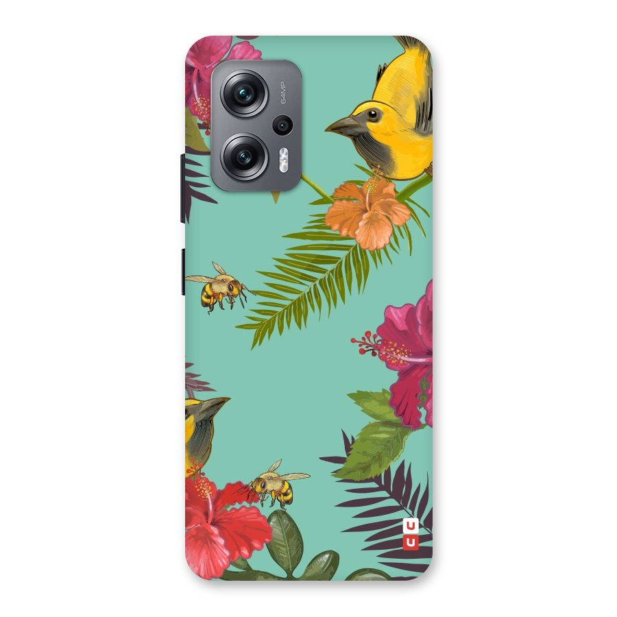 Flower Bird and Bee Back Case for Redmi K50i