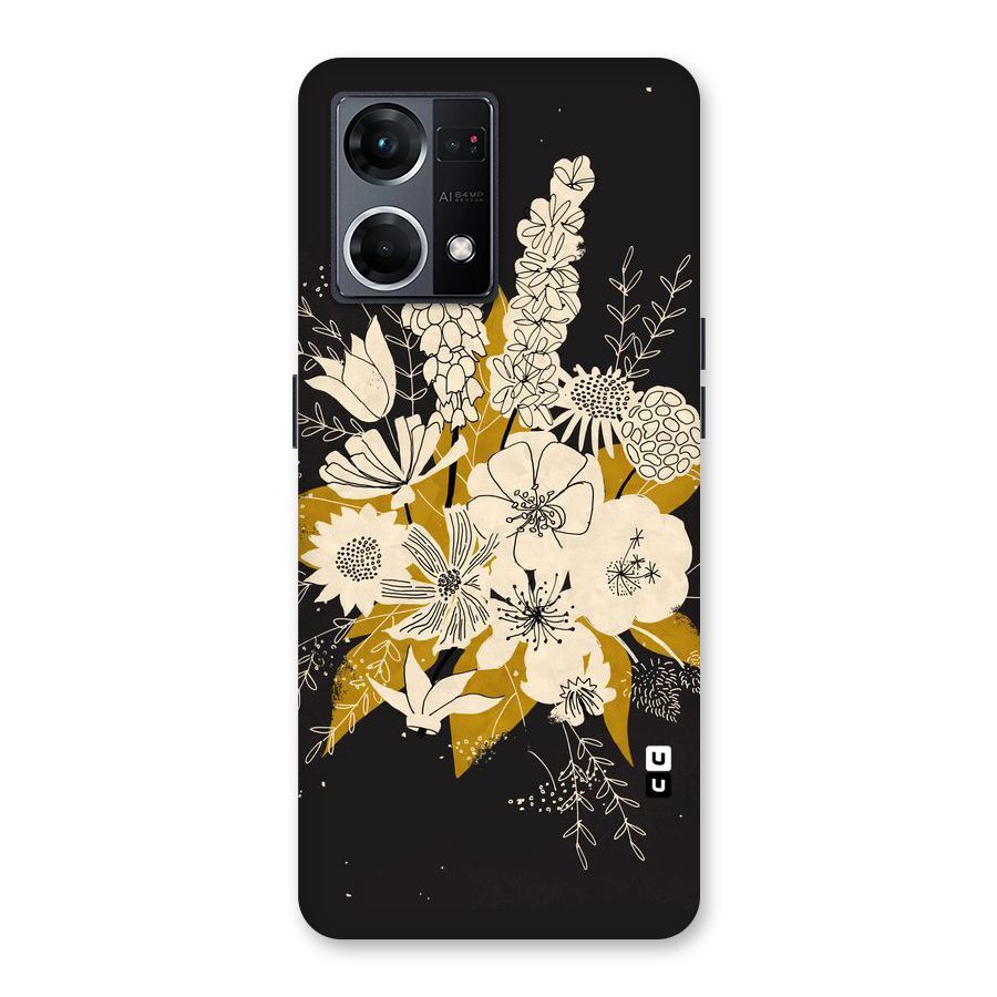 Flower Drawing Glass Back Case for Oppo F21 Pro 5G