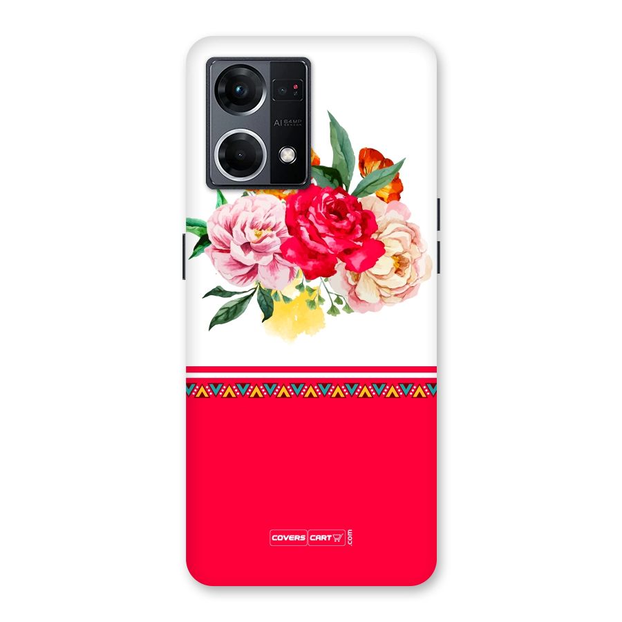 Flower Fusion Glass Back Case for Oppo F21 Pro 5G