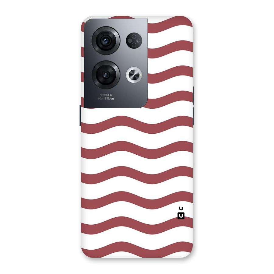 Flowing Stripes Red White Back Case for Oppo Reno8 Pro 5G