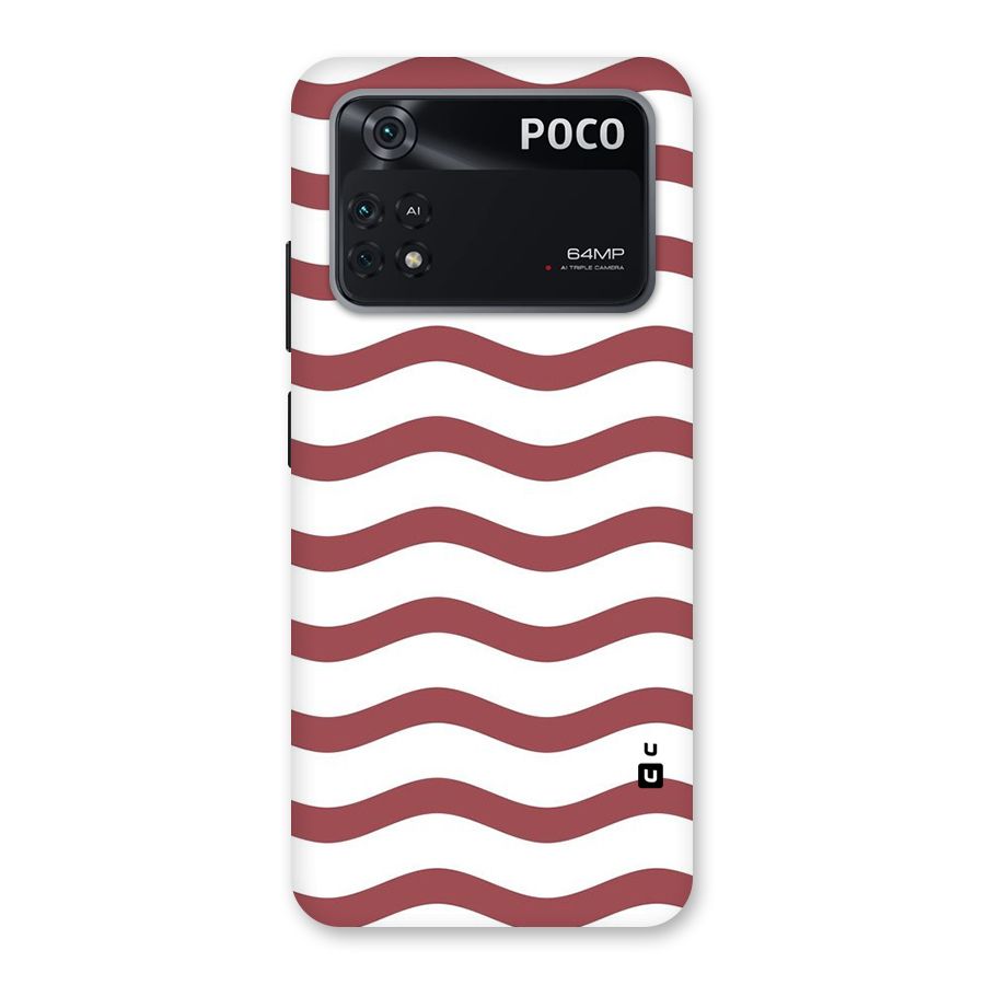 Flowing Stripes Red White Back Case for Poco M4 Pro 4G