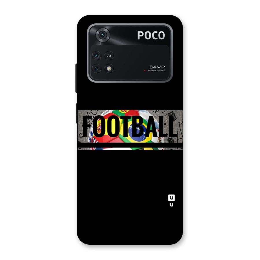 Football Typography Back Case for Poco M4 Pro 4G