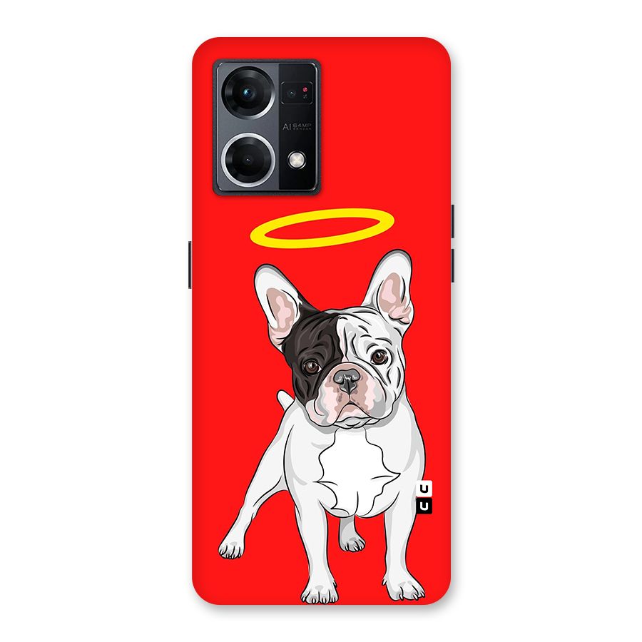 French Cute Angel Doggo Glass Back Case for Oppo F21 Pro 5G