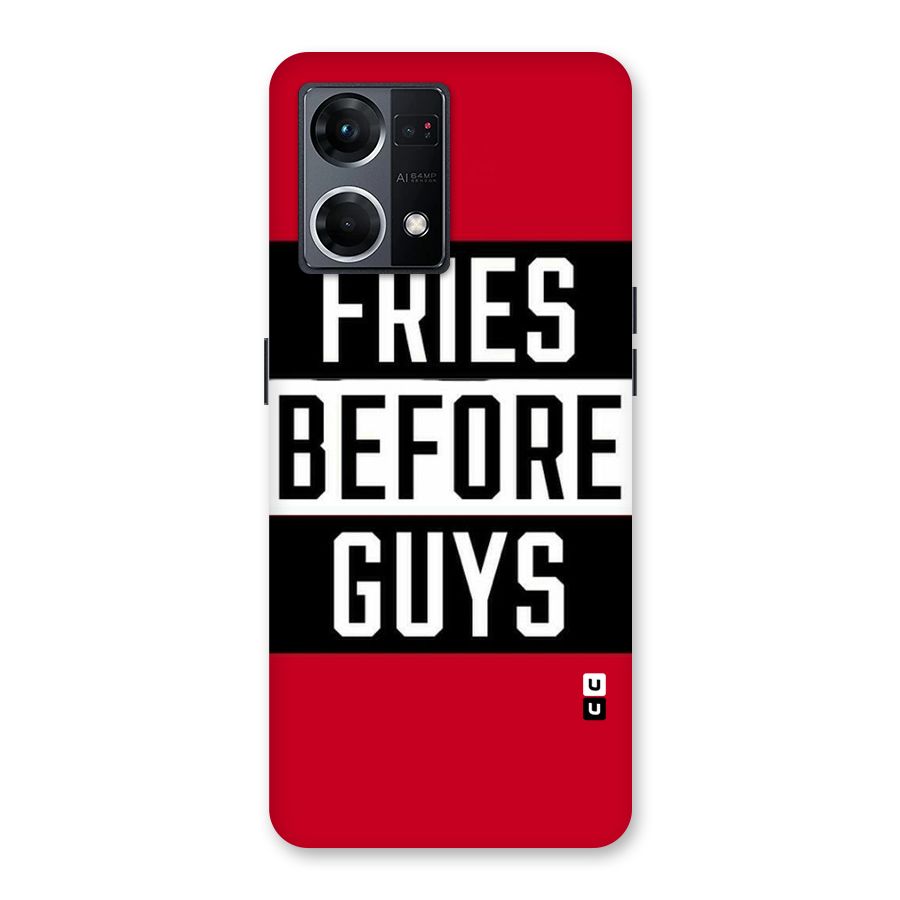 Fries Love Stripes Glass Back Case for Oppo F21 Pro 5G