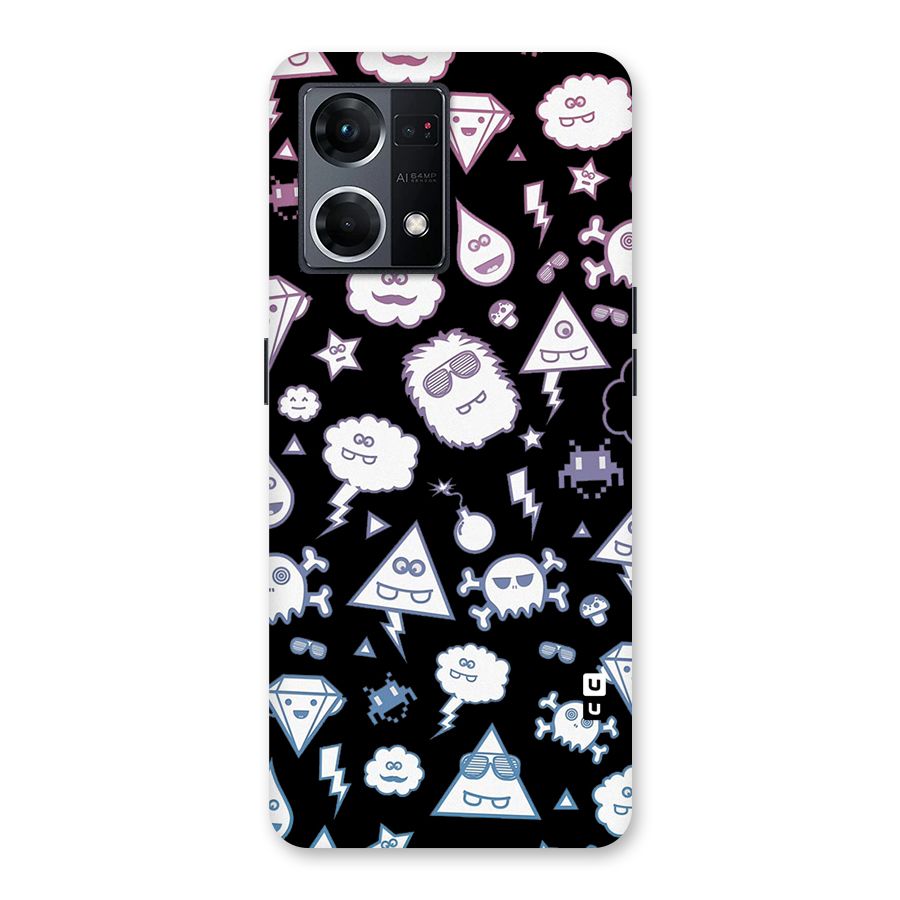 Funny Faces Glass Back Case for Oppo F21 Pro 5G