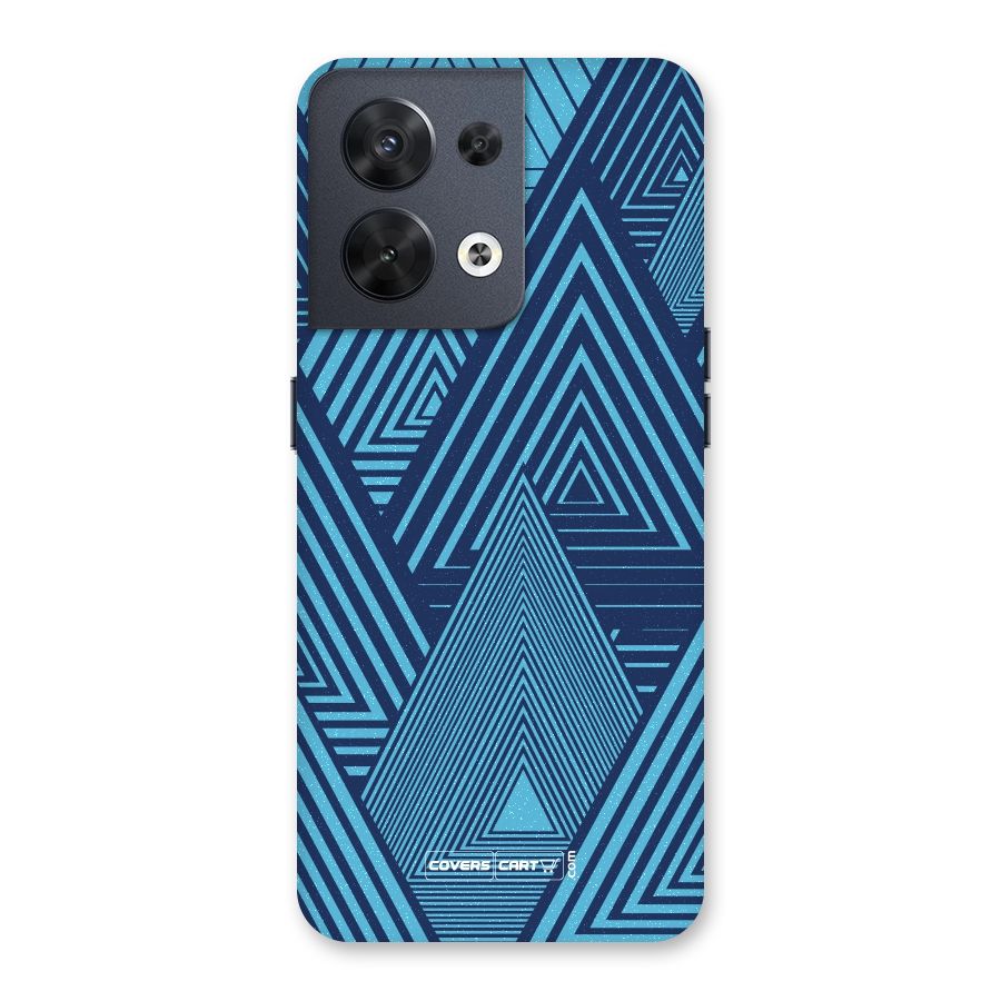 Geometric Blue Print Back Case for Oppo Reno8 5G