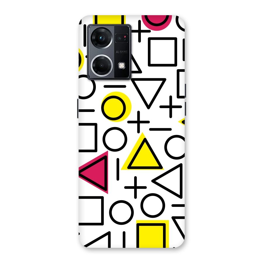 Geometry Pattern Glass Back Case for Oppo F21 Pro 5G