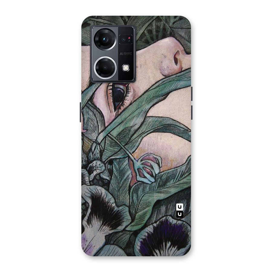 Girl Grass Art Glass Back Case for Oppo F21 Pro 5G