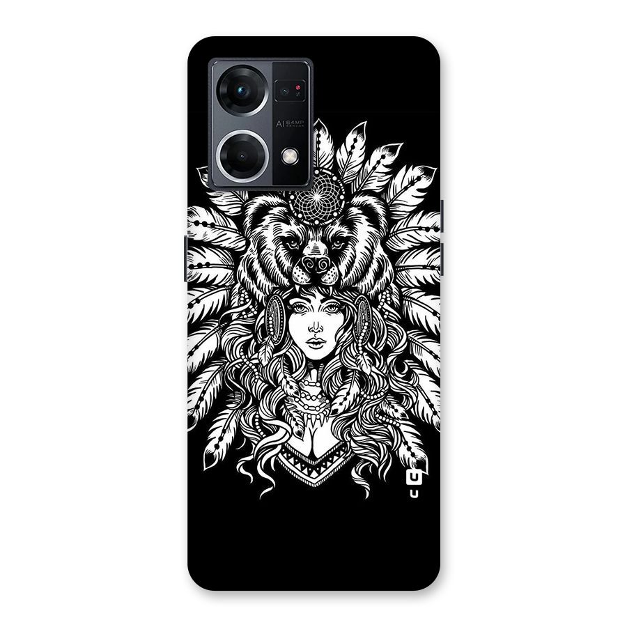Girl Pattern Art Glass Back Case for Oppo F21 Pro 5G