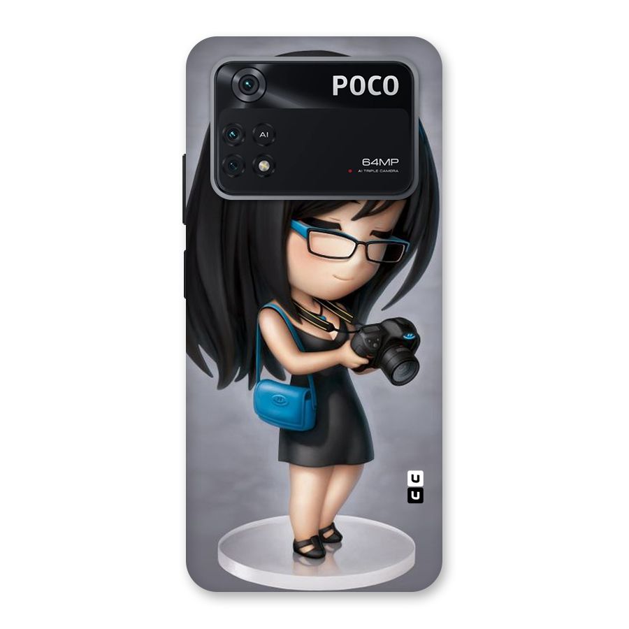 Girl With Camera Back Case for Poco M4 Pro 4G