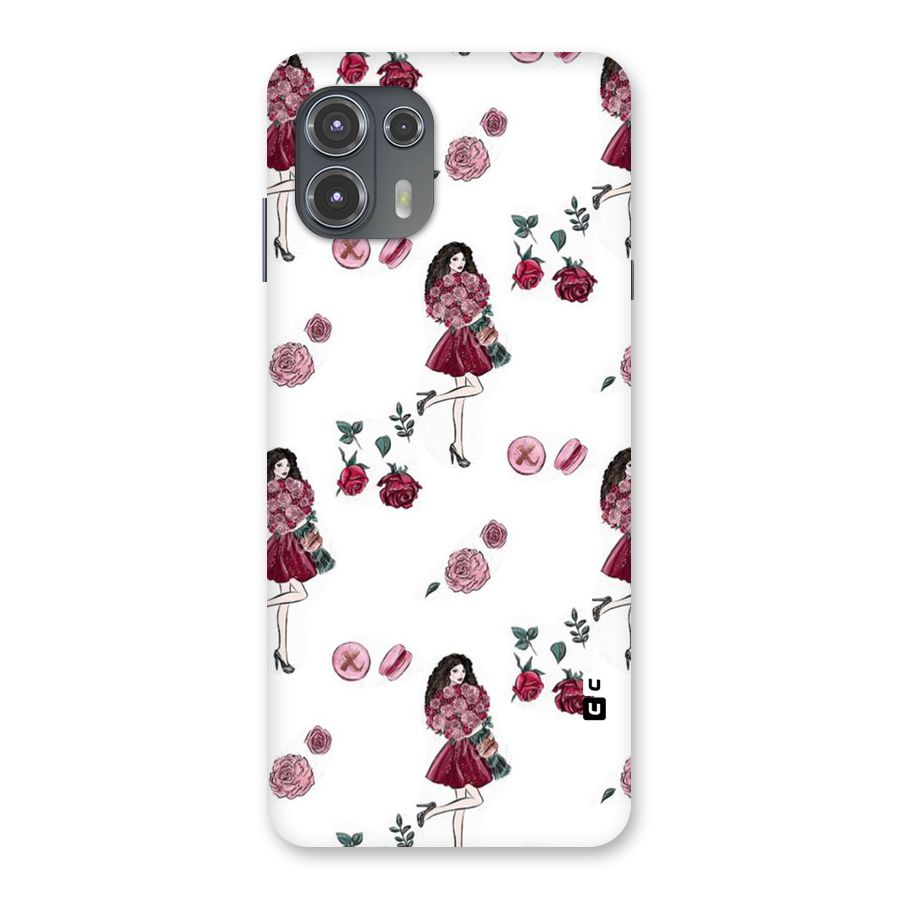 Girl With Flowers Back Case for Motorola Edge 20 Fusion
