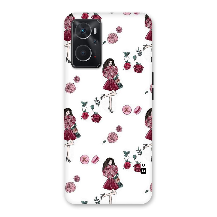 Girl With Flowers Back Case for Oppo K10 4G