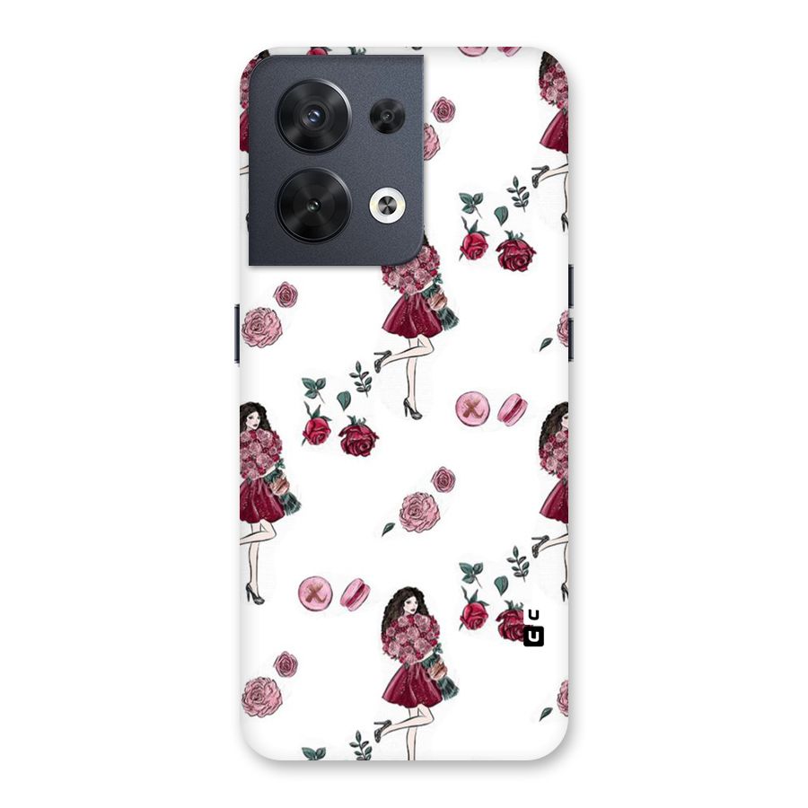 Girl With Flowers Back Case for Oppo Reno8 5G
