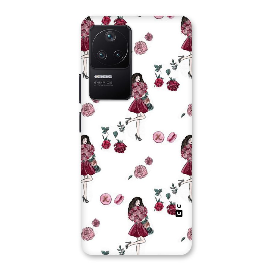 Girl With Flowers Back Case for Poco F4 5G