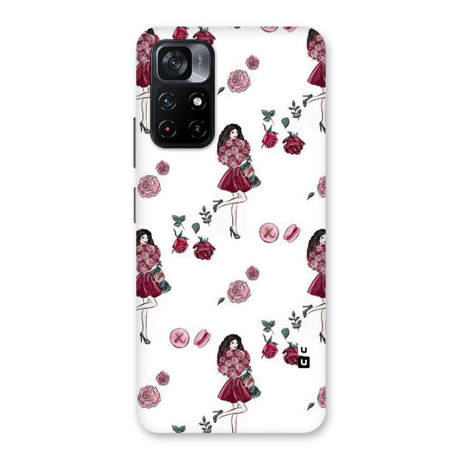 Girl With Flowers Back Case for Poco M4 Pro 5G