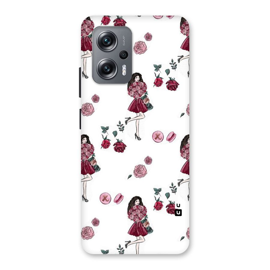 Girl With Flowers Back Case for Redmi K50i