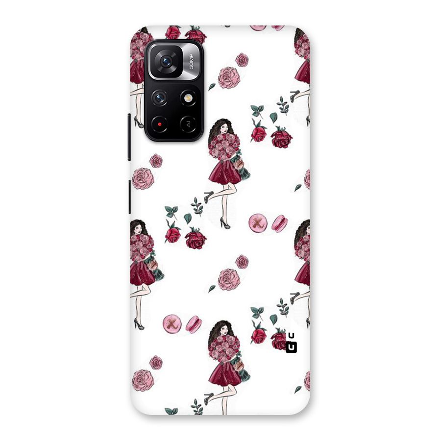 Girl With Flowers Back Case for Redmi Note 11T 5G