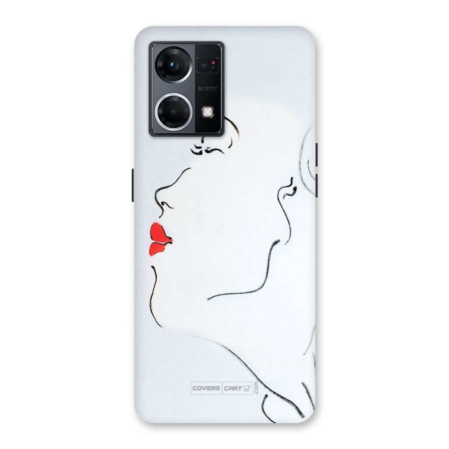Girl in Red Lipstick Glass Back Case for Oppo F21 Pro 5G