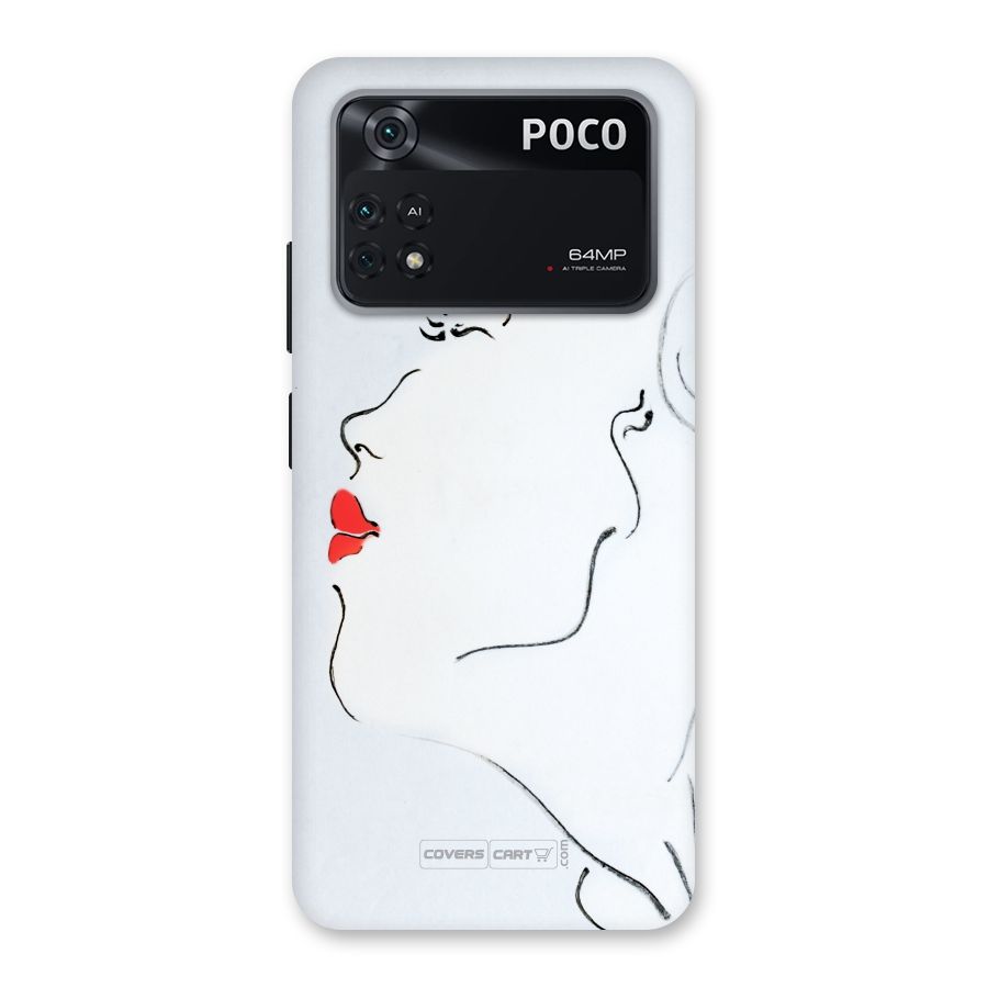 Girl in Red Lipstick Back Case for Poco M4 Pro 4G