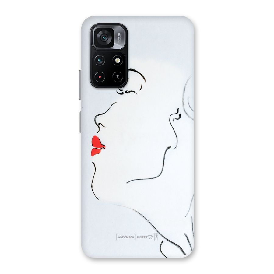 Girl in Red Lipstick Back Case for Poco M4 Pro 5G