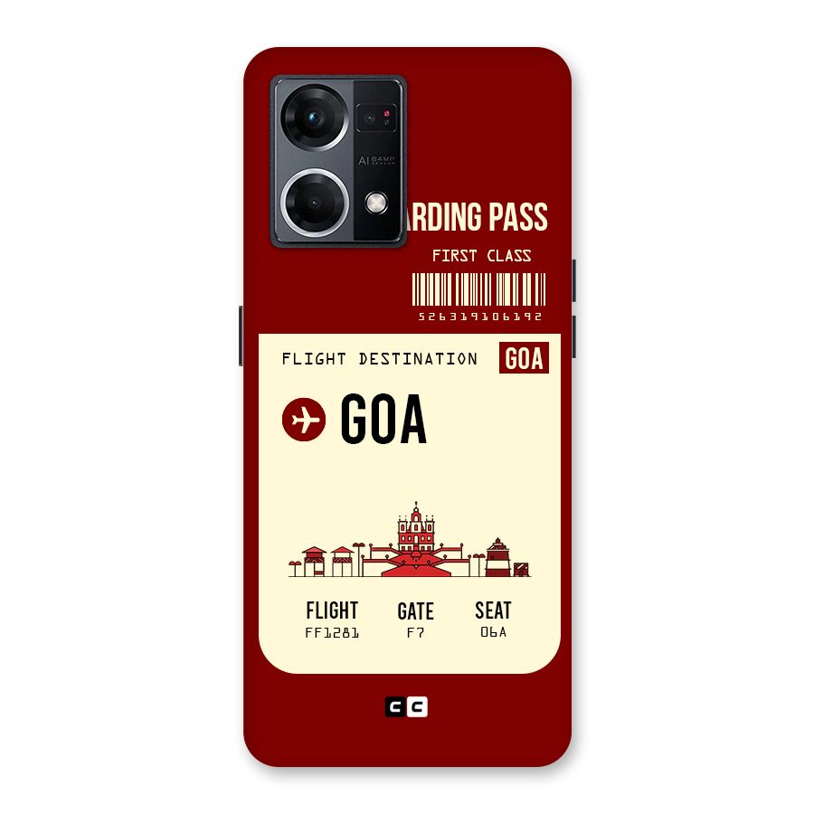 Goa Boarding Pass Glass Back Case for Oppo F21 Pro 5G