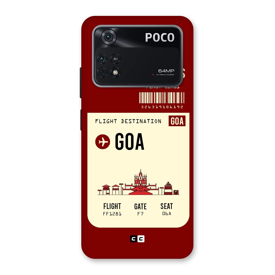 Goa Boarding Pass Back Case for Poco M4 Pro 4G