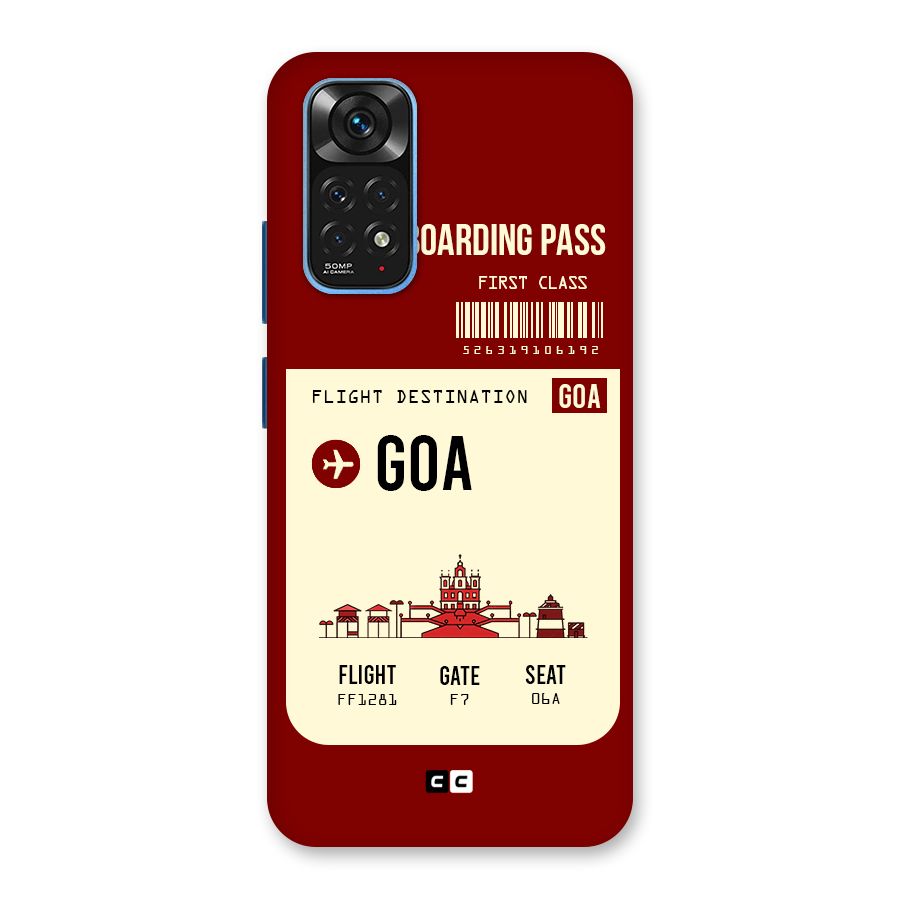 Goa Boarding Pass Back Case for Redmi Note 11S