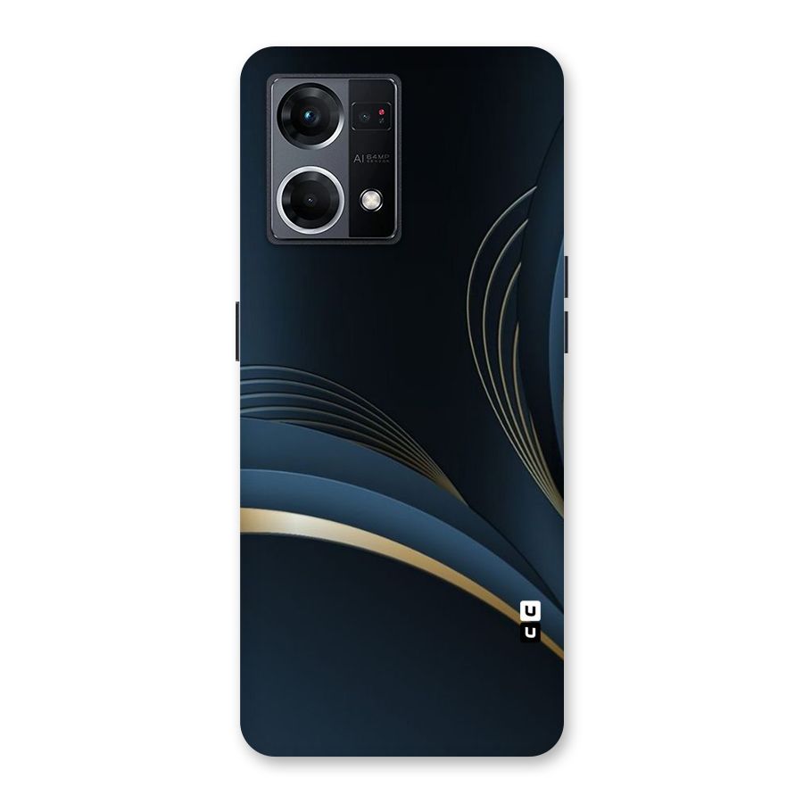 Gold Blue Beauty Glass Back Case for Oppo F21 Pro 5G