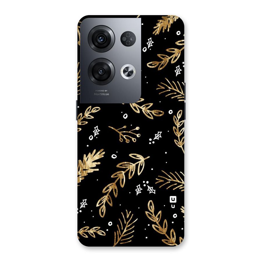 Gold Palm Leaves Back Case for Oppo Reno8 Pro 5G