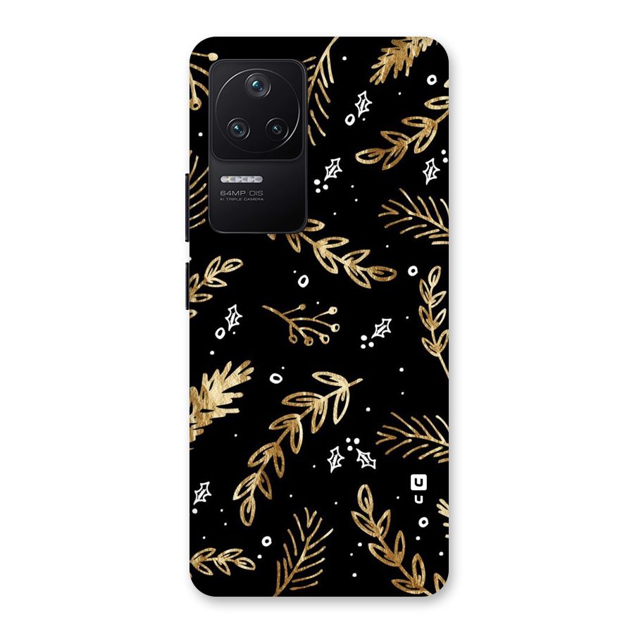 Gold Palm Leaves Back Case for Poco F4 5G