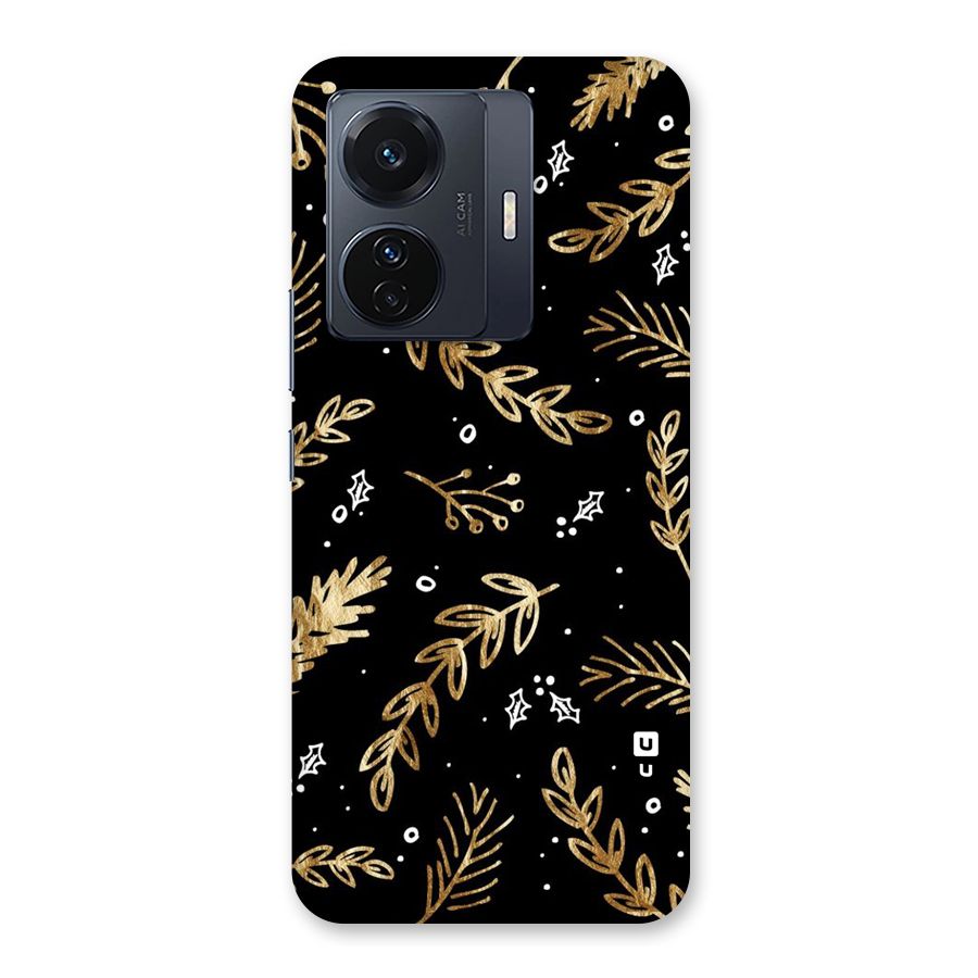 Gold Palm Leaves Back Case for Vivo T1 Pro