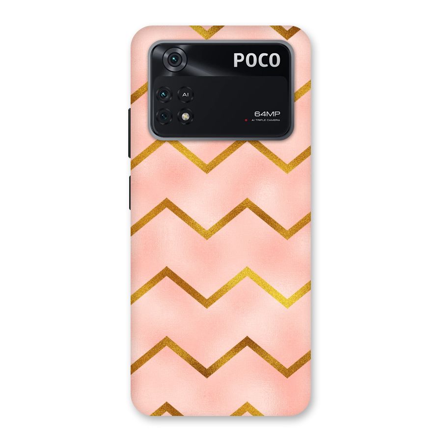Gold Pink Pattern Back Case for Poco M4 Pro 4G