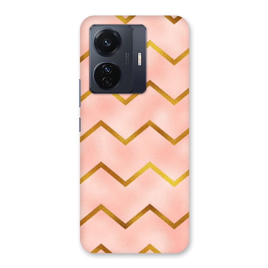 Gold Pink Pattern Back Case for Vivo T1 Pro