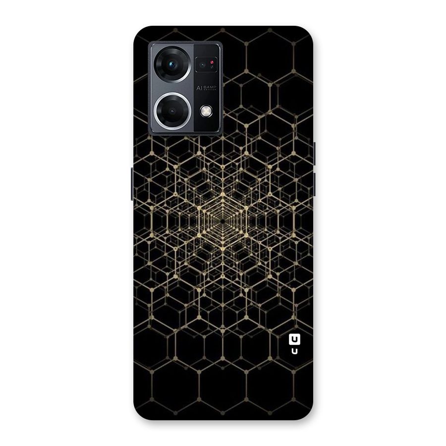 Gold Web Glass Back Case for Oppo F21 Pro 5G