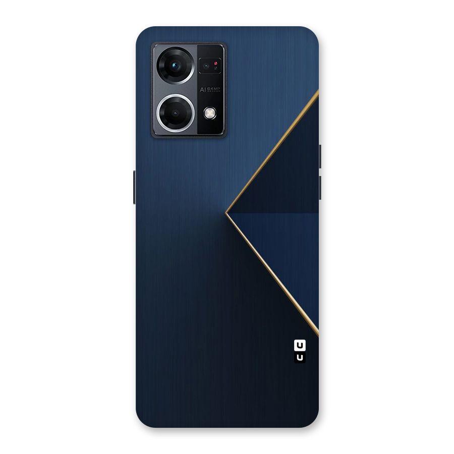 Golden Blue Triangle Glass Back Case for Oppo F21 Pro 5G