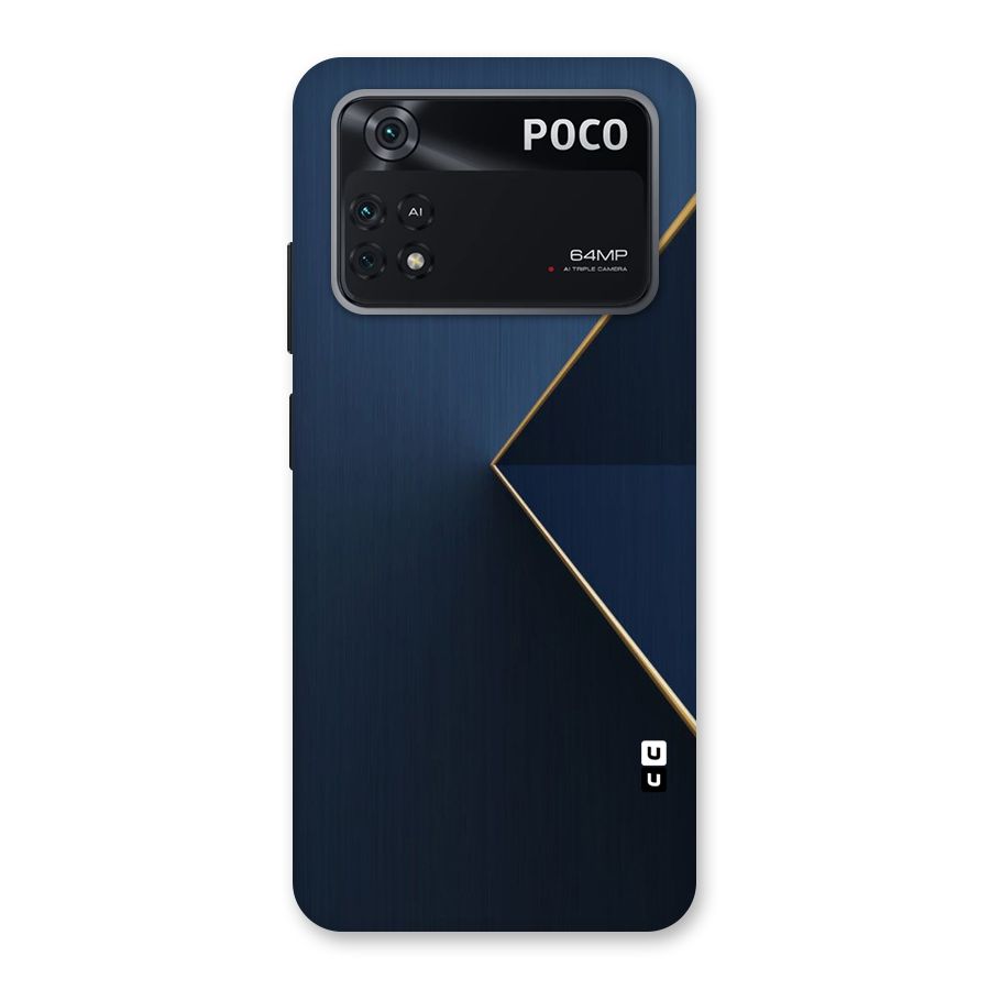 Golden Blue Triangle Back Case for Poco M4 Pro 4G