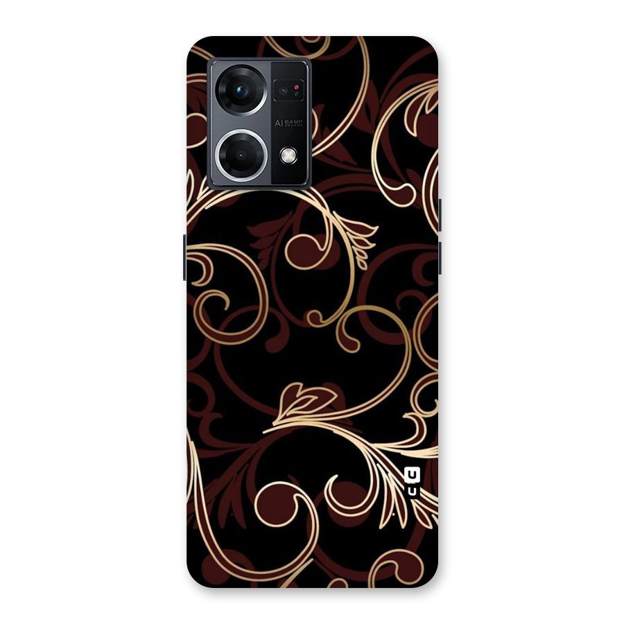 Golden Maroon Beauty Glass Back Case for Oppo F21 Pro 5G
