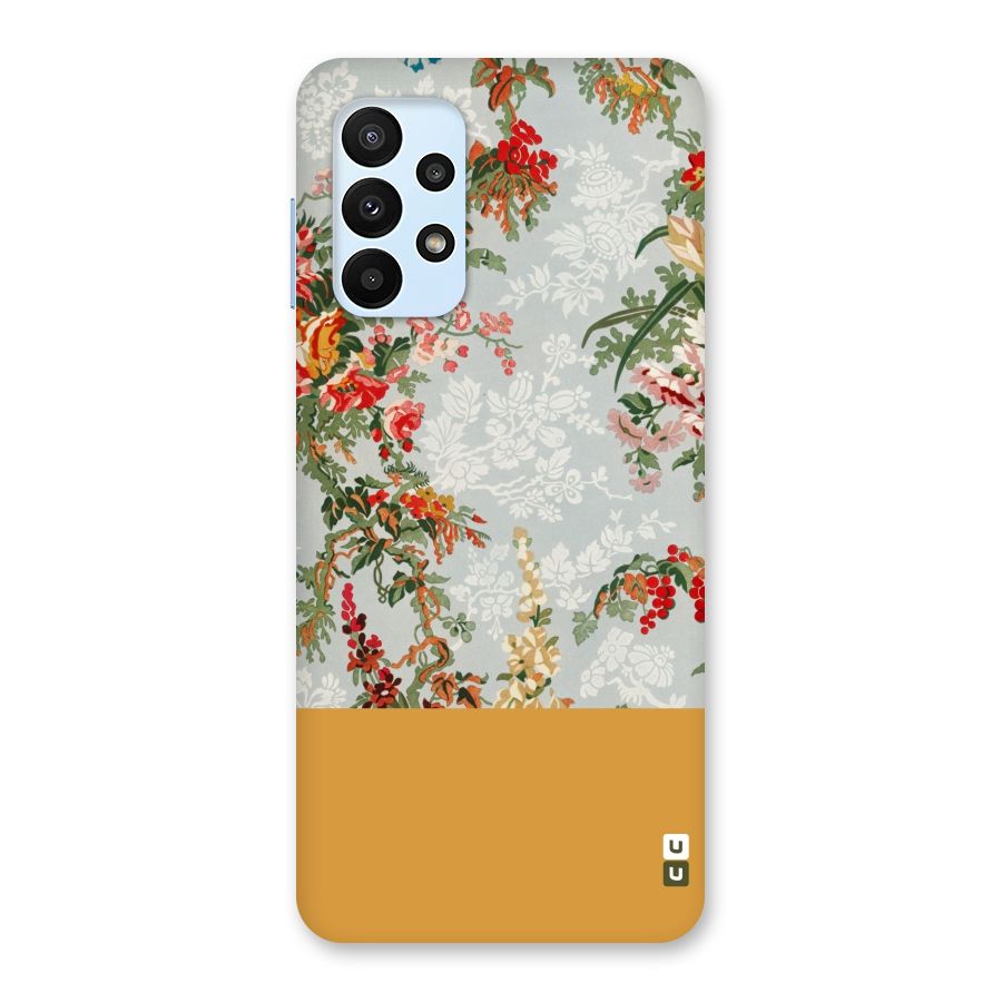 Golden Stripe on Floral Back Case for Galaxy A23