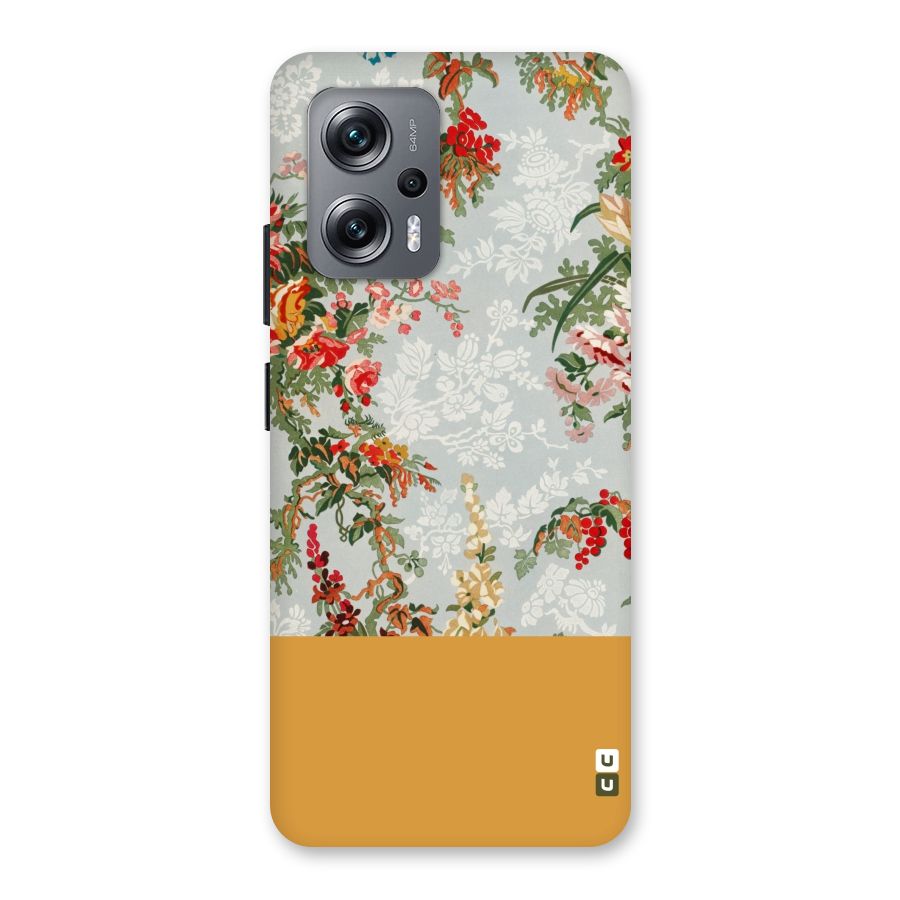 Golden Stripe on Floral Back Case for Redmi K50i