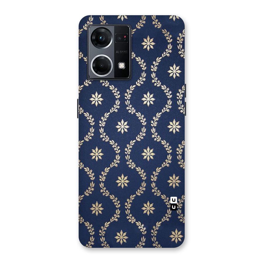 Gorgeous Gold Leaf Pattern Glass Back Case for Oppo F21 Pro 5G